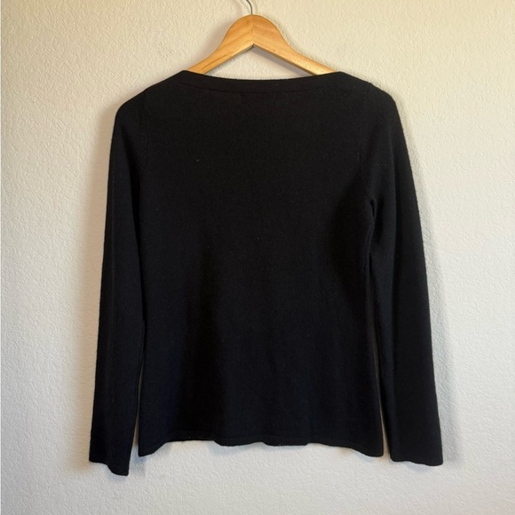 Peck & Peck Black 2 Ply Cashmere Super Soft Long Sleeve Crewneck Sweater Small - Picture 6 of 9